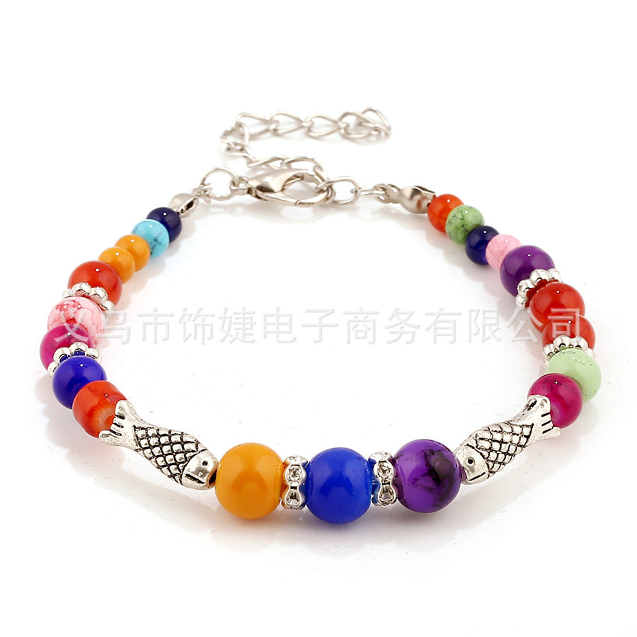 Wholesale Colored Beads Alloy Bracelets